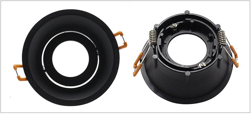 LEDIARY Black LED Downlight Fitting 90-265V Recessed Ceiling Spot Lamp Frame GU5.3 GU10 E27 Bulb Changeable 75MM 90MM Cut Hole