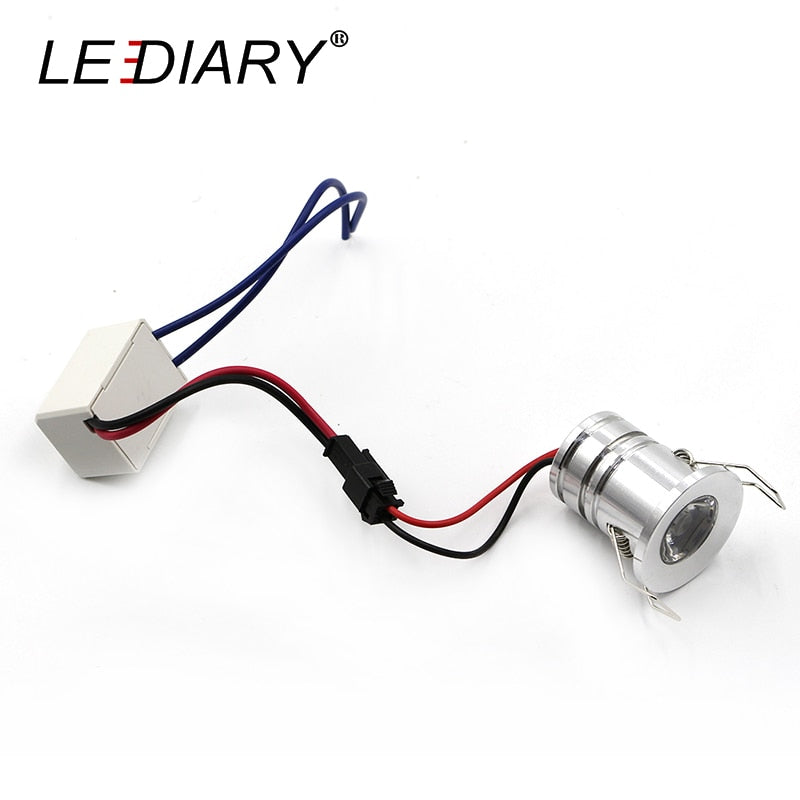 LEDIARY IP44 Waterproof Mini Spot LED Silvery 110V-220V 3W Ceiling Recessed Downlight 27mm Cut Hole Outdoor Proof Balcony Use