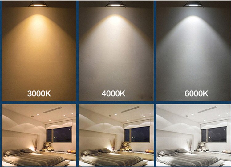 Changeable Led Downlight Mini 5w COB Ceiling Recessed Light 12v 3 Color Change Warm Nature Cool White Energy Saving Spot light