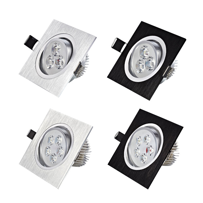 LED Square Down Lights 3W 5W 7W Recessed Dimmable Downlights 110V 220V Spot Indoor Ceiling Home Lighting