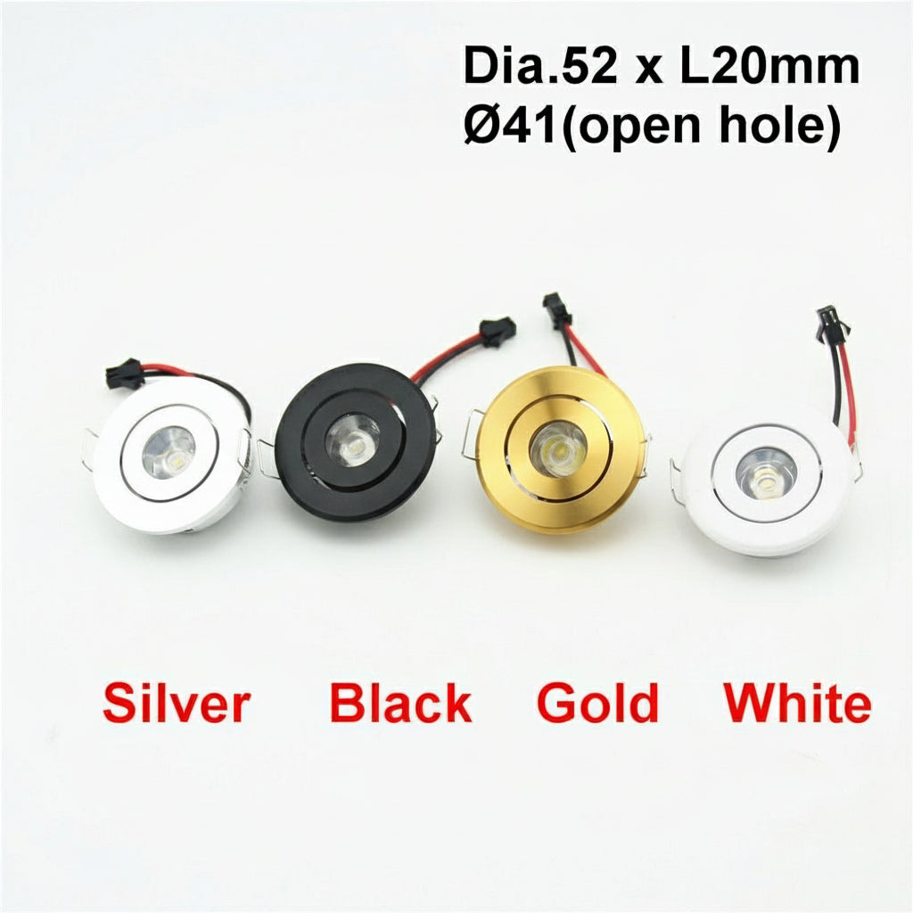 Factory Dimmable LED Mini Spot Recessed Ceiling Downlight 3W White Black Silver Gold Cabinet Lamp Include Driver