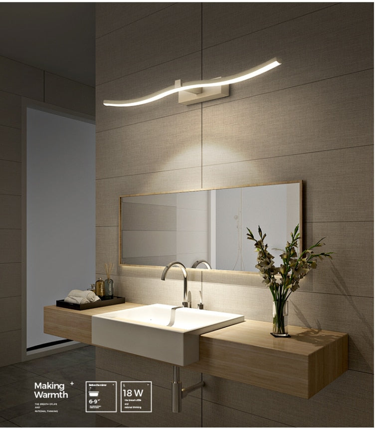 Modern Vanity Lights LED Mirror Headlight Dressing Decorative Bathroom Wall New Design Lights For Home Creative Contemporary Mirror Lamp