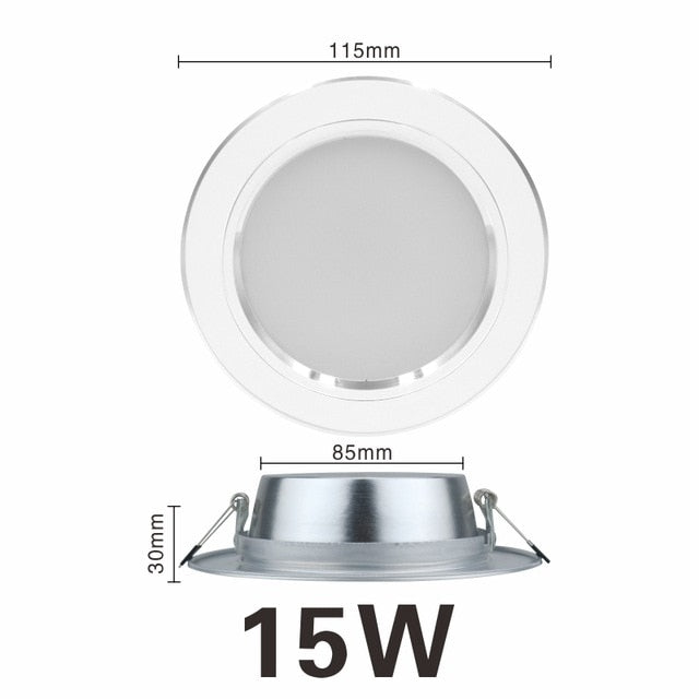 Led Downlight 5W 9W 12W 15W 18W AC 220V 230V 240V LED Ceiling bathroom Lamps living room light Home Indoor Lighting