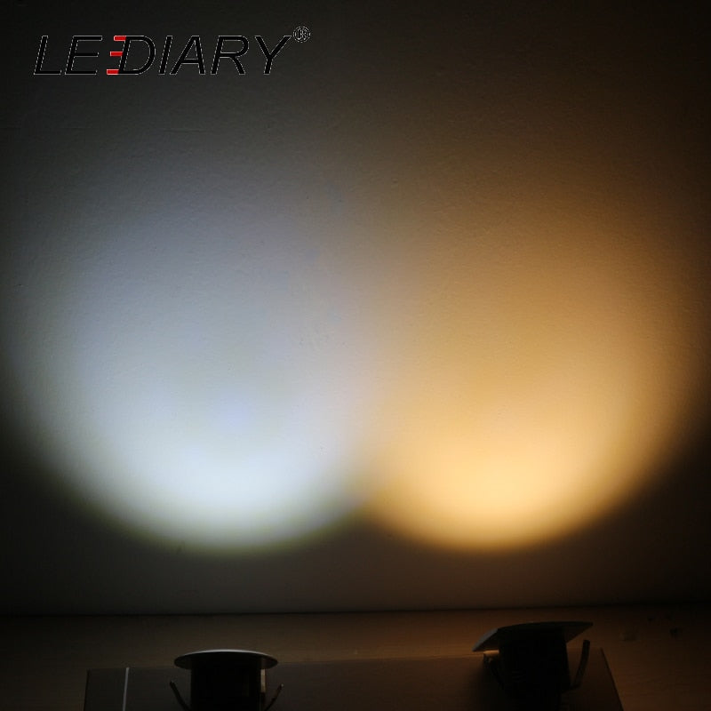 LEDIARY LED Mini COB Downlights Aluminum 100-240V 3W 270lm Cabinet Lamp Recessed Ceiling Spot Lamp Round Square 38mm Cut Hole