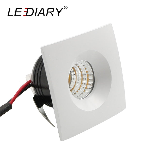 LEDIARY LED Mini COB Downlights Aluminum 100-240V 3W 270lm Cabinet Lamp Recessed Ceiling Spot Lamp Round Square 38mm Cut Hole