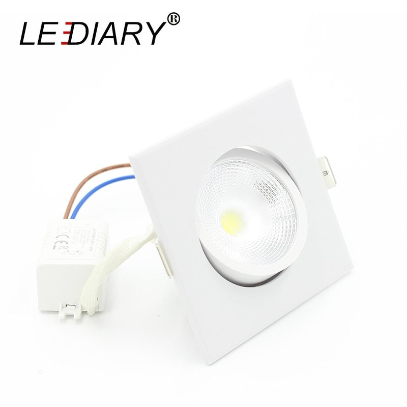 LEDIARY COB LED Downlights Real 3W 5W 110V-240V White Ceiling Spot Lamp 2.2 Inch 55mm 70mm Cut Hole No Flicker Lighting Fixtures