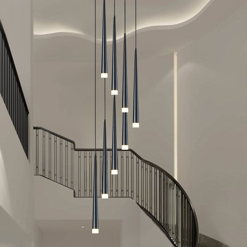 Led long downlight chandelier individual creativity modern dining room chandelier stair light kitchen chandelier bar Chandelier