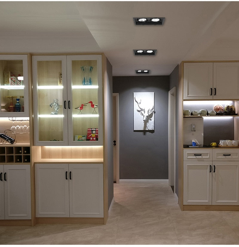 Dimmable Recessed Anti Glare LED Downlights 10W 12W 20W 24W 30W 36W Epistar Chip Ceiling Spot Lights AC85~265V Background Lamps