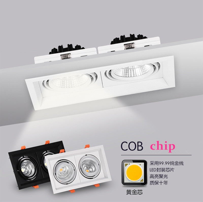 Dimmable Recessed Anti Glare LED Downlights 10W 12W 20W 24W 30W 36W Epistar Chip Ceiling Spot Lights AC85~265V Background Lamps