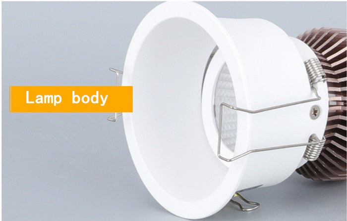 Dimmable Embedded Anti-Glare COB Ceiling Recessed Downlight 5w 10w 12w 20w 30w AC85-265V Wall Wash Light LED Lamp