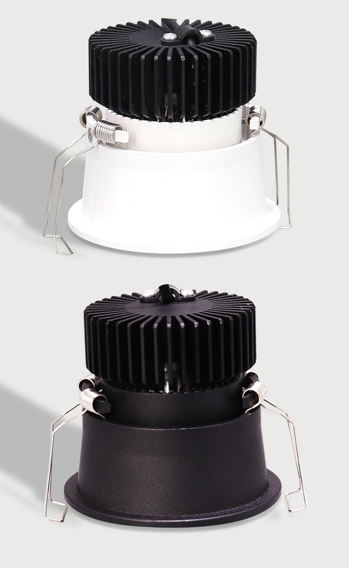 Dimmable Embedded Anti-Glare COB Ceiling Recessed Downlight 5w 10w 12w 20w 30w AC85-265V Wall Wash Light LED Lamp