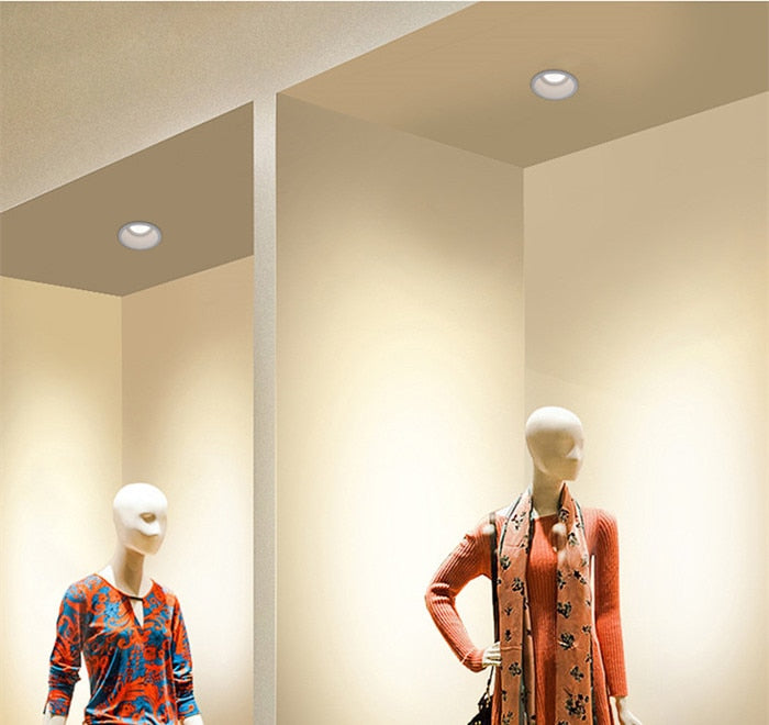 Dimmable Embedded Anti-Glare COB Ceiling Recessed Downlight 5w 10w 12w 20w 30w AC85-265V Wall Wash Light LED Lamp