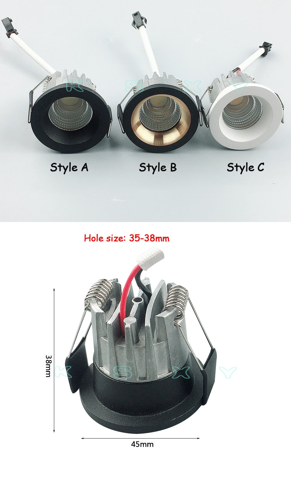 Dimmable LED Downlight COB Ceiling Spot Lighting 3W Led Bulb Bedroom Kitchen Indoor ceiling recessed Lights 110V 220V