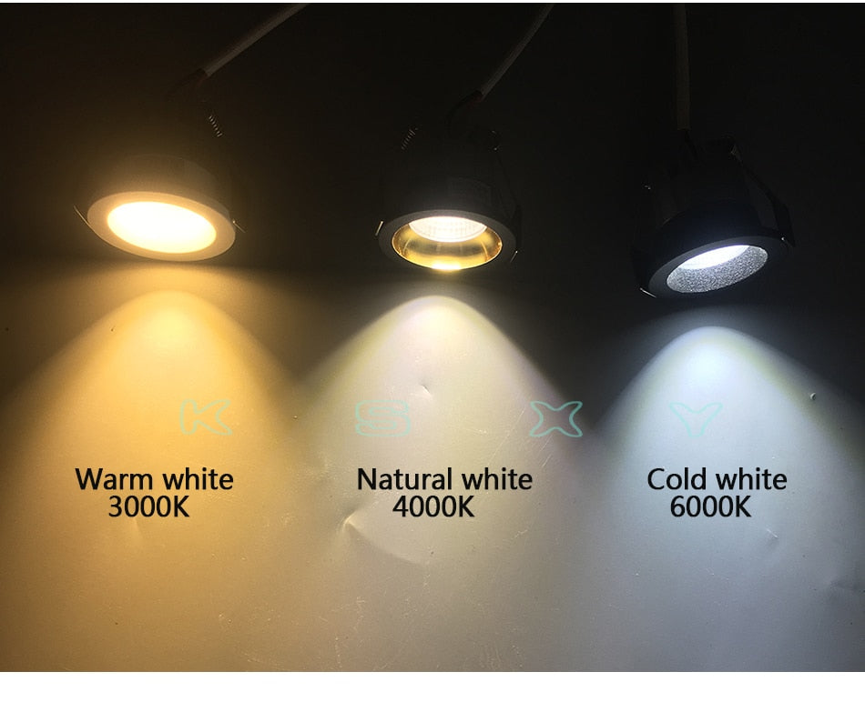 Dimmable LED Downlight COB Ceiling Spot Lighting 3W Led Bulb Bedroom Kitchen Indoor ceiling recessed Lights 110V 220V