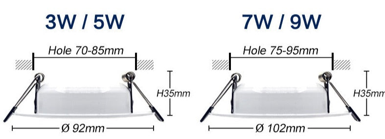 LED White Downlight Lamps waterproof 5W 9W 12W 15W 18W AC 220V 230V Built-in drive Led Down light Lamp