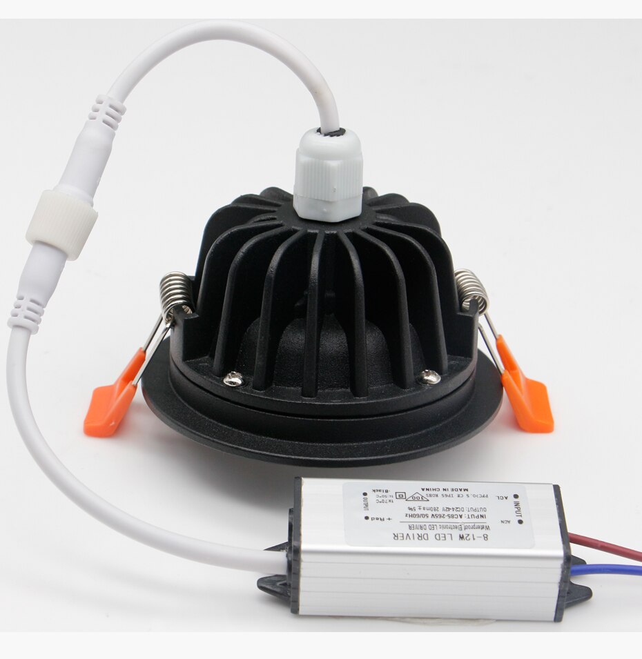 Led IP65 Downlight Super Waterproof Indoor Home Lighting Black Round Led Ceiling Lamp SMD LED Chip 5W 7W 9W 12W Spot Led Lamp