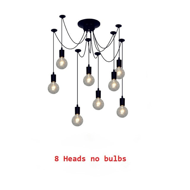 Ceiling Lights DIY Art Spider Ceiling Lamp Fixture Light Hanging Nordic Retro Edison Bulb Light Vintage Loft Antique hanging