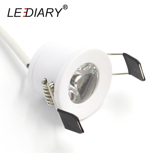LEDIARY Silvery/Black/White/Golden Mini LED Downlights 1.5W 27mm 100V-240V Jewelry Display Ceiling Recessed Cabinet Spot Lamp