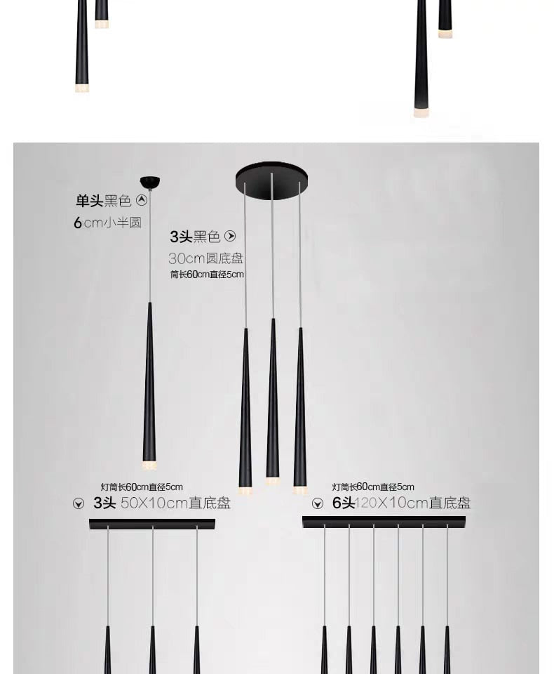 Led long downlight chandelier individual creativity modern dining room chandelier stair light kitchen chandelier bar Chandelier