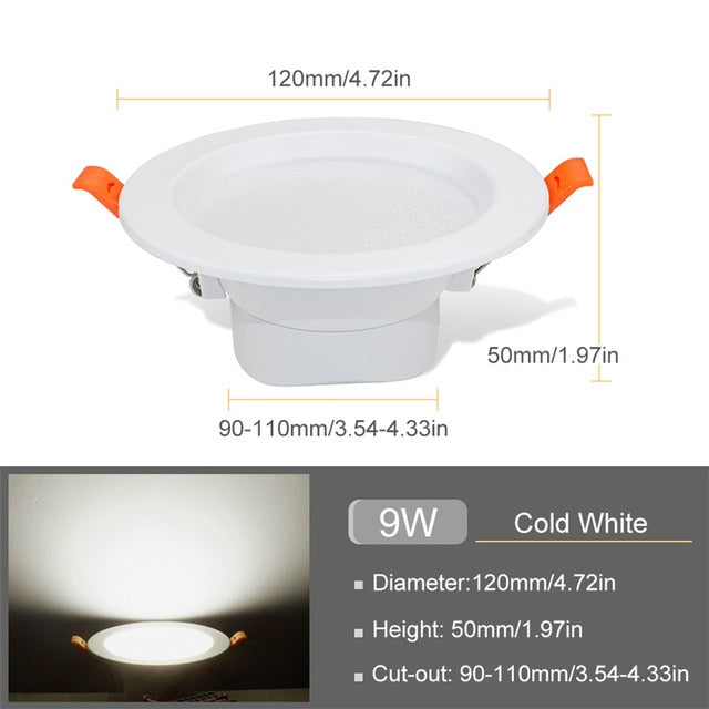 LED Downlight 220V 3W 5W 9W 12W 20W Spotlight Changeable Downlight LED Warm White Cold White Spot Lights