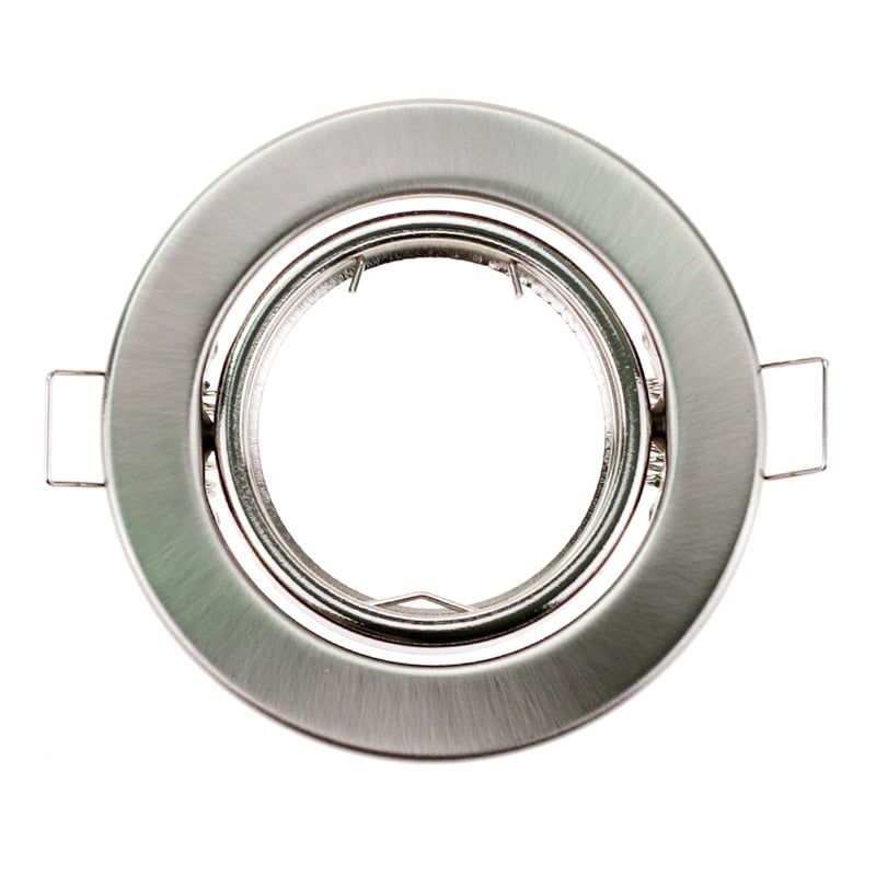 Round Nickel Recessed LED Ceiling Light Adjustable Frame MR16 GU10 Bulb Fixture Downlight Holder