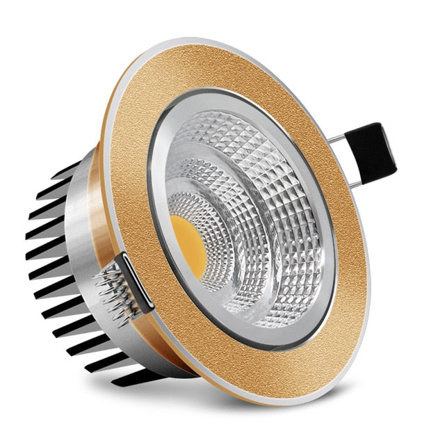 DBF Black/White Body Recessed LED Dimmable Downlight COB 6W 9W 12W 15W LED Spot Light LED Decoration Ceiling Lamp AC 110V/220V