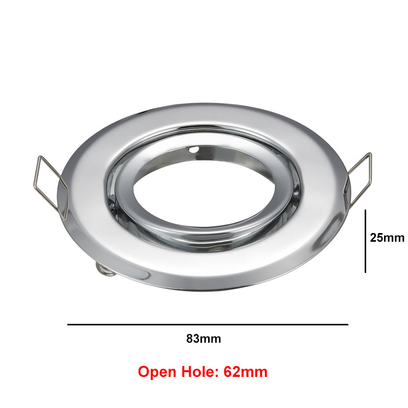 LED downlight GU10 MR16 round Chrome led spot light ceiling fixture trim ring fittings frame led Bulb Fixture Downlight Holder