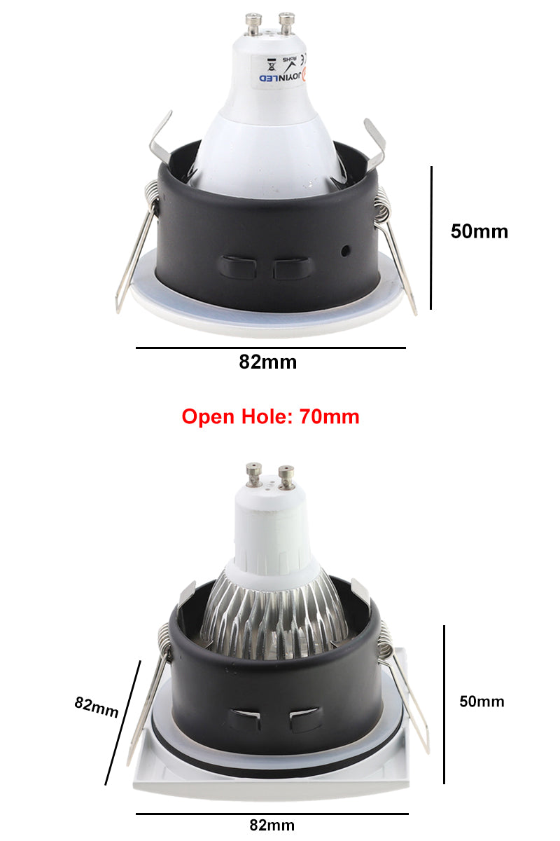 GU10 MR16 Fitting White Spot Light Shower Recessed Kit Downlight Frame Bathroom IP65 Round