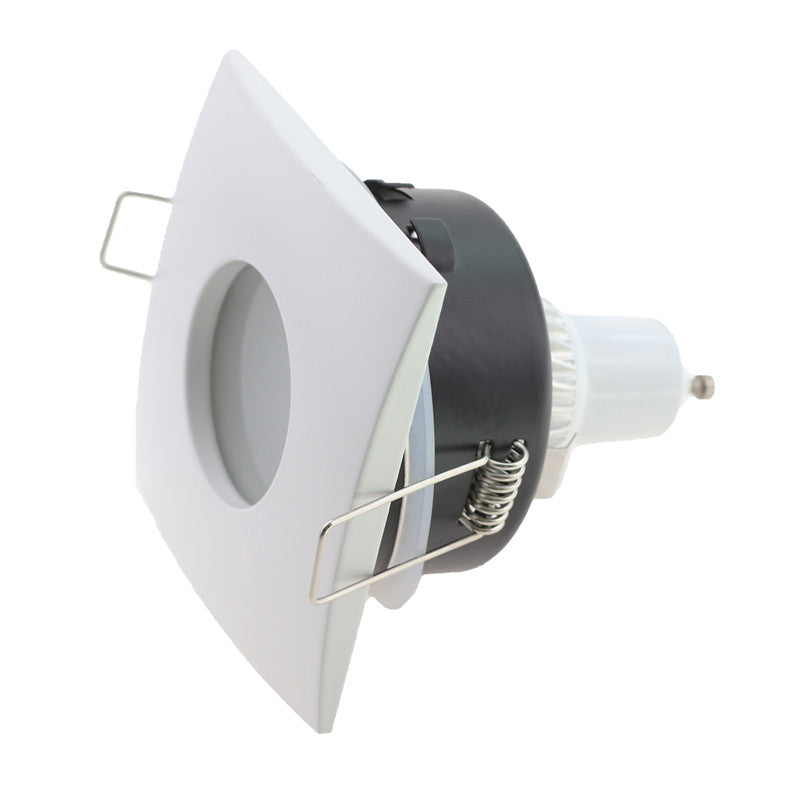 GU10 MR16 Fitting White Spot Light Shower Recessed Kit Downlight Frame Bathroom IP65 Round