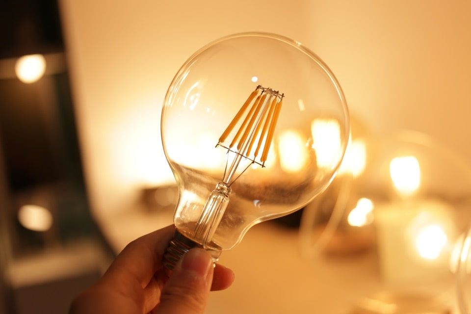E27 E14 Retro Edison LED Filament Bulb Lamp AC220V Light Bulb C35 G45 A60 ST64 G80 G95 G125 Glass Bulb Vintage Candle Light