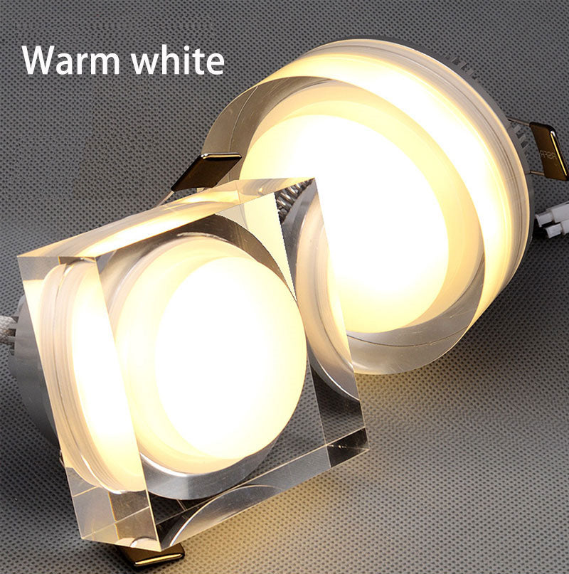 Acrylic LED downlight round square light 5W 9W 12W led ceiling light 90-260v cabinet wall light spotlight home lighting