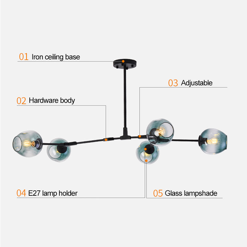 Vintage Loft Industrial Nordic Chandelier For Dining Kitchen Stair Black/gold Suspension Luminaire Modern Chandelier Lighting