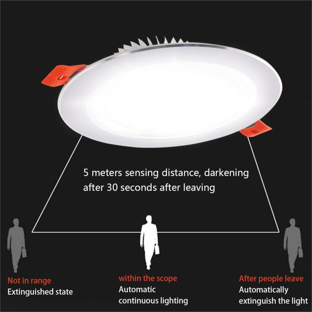 LED Ceiling Lamp 3W/5W/7W/12W/18W Downlights For Bathroom Stairs Balcony AC220V With Intelligent Infrared Sensor Lighting