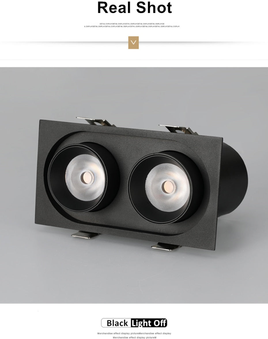 Square Angle Adjust Stretchable LED COB Recessed Downlight 14W 20W 24W LED Ceiling Spotlight Kitchen Living Room Indoor