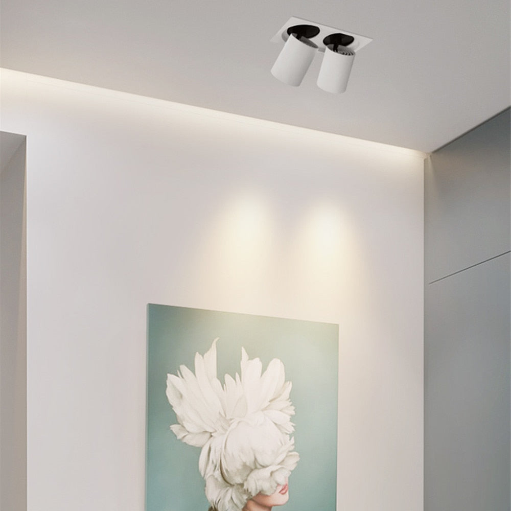 Square Angle Adjust Stretchable LED COB Recessed Downlight 14W 20W 24W LED Ceiling Spotlight Kitchen Living Room Indoor