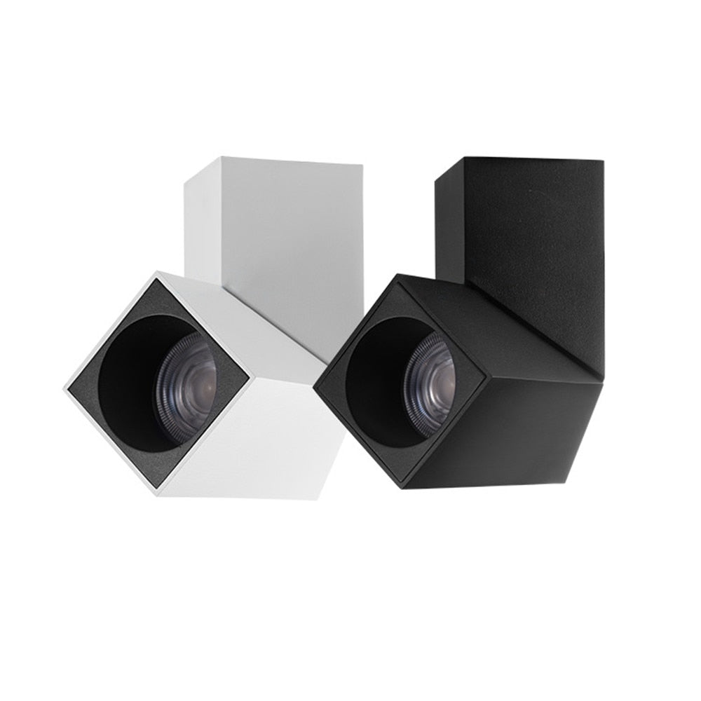 Adjustable Angle Square Surface Mounted Downlight 10W 12W 15W LED Ceiling Spot Light 3000K/4000K/6000K High CRI