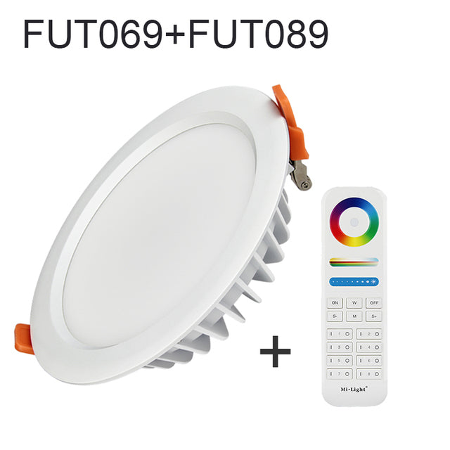 Miboxer living room 15W RGB + CCT LED downlight FUT069 round AC 100V-240V dimmable wireless wifi control LED ceiling downlight