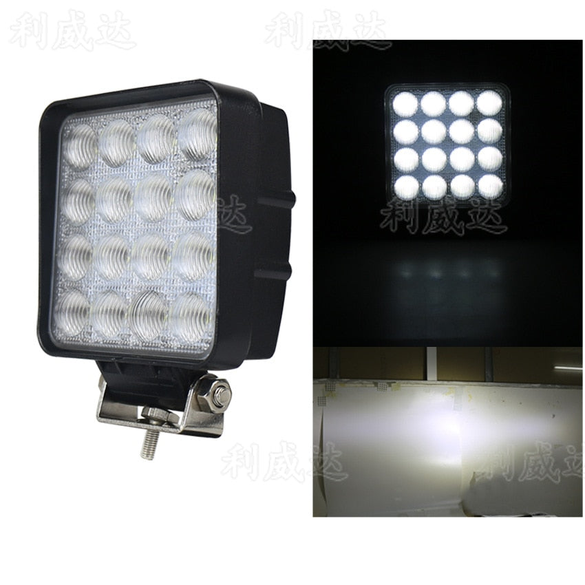 The Vectra Concentrated Floodlight LED Work Light Square Car Repair Car 48 W Lamp Lens To Shoot The Light