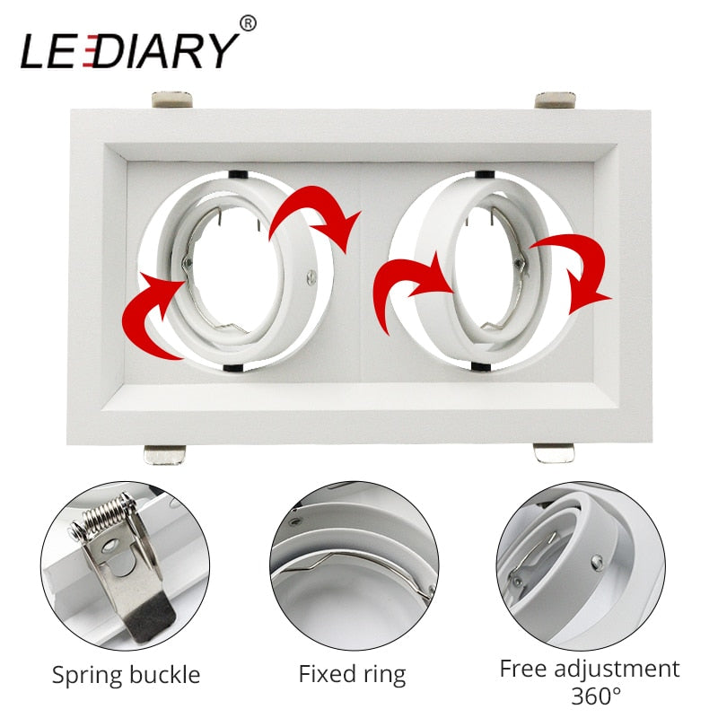 Grille Light Three LED Downlight Frame Fixtures MR16 Fitting 12-260V Recessed GU10 Bulb Replaceable Downlights
