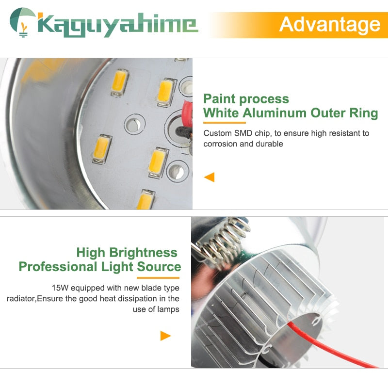 Kaguyahime 220V 110V Aluminum LED Downlights 3W 5W 10W 15W Led Lamp Living Room High Bright LED Spot Down Light Indoor Lighting