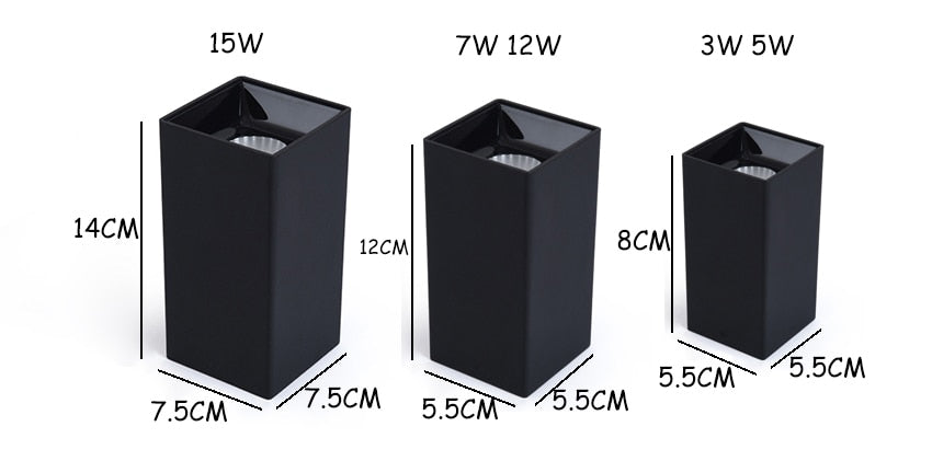 LED Downlight 3W 5W 7W 12W Surface Mounted Ceiling Lamps AC85-260V White/Black Spot Light for Living Room Bedroom Hallway BL900