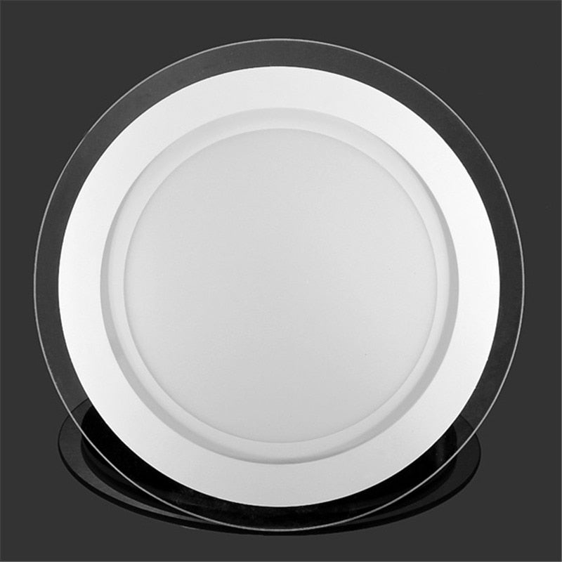 LED Panel Downlight Glass 6W 12W 18W Round Recessed Ceiling Spot Light AC85-265V Driver Included Warm/Natural/Cold White