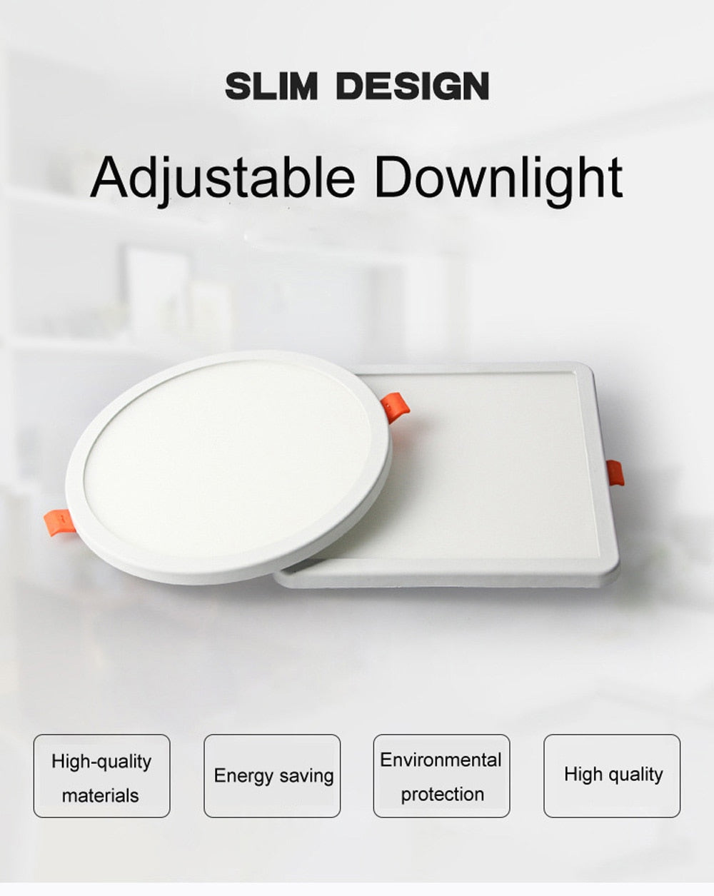 T-SUNRISE Ultra-thin 220V LED Downlight 6W 8W 15W 20W LED Ceiling Round Square Recessed Lamp LED Panel Light For Bedroom Kitchen