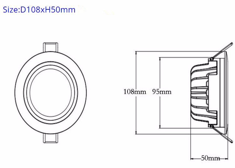 COB Waterproof LED Downlight 20W Recessed Down Light 15W Ceiling Bedroom LED Lamp + Driver Warranty 3 years