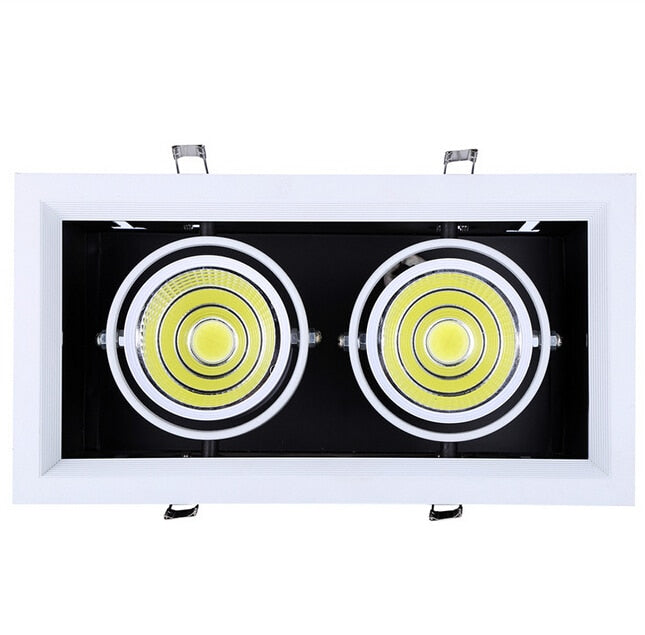 LED 2*15W Warm Cold White Double COB LED Downlight With Power Driver 30W COB LED Recessed Light 275*145mm AC85-265V