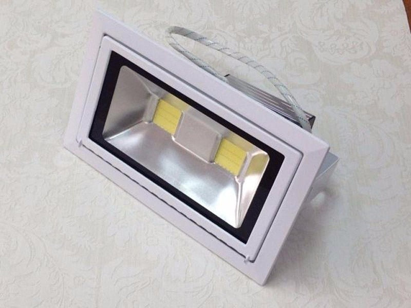 LED Downlight 40w 50W 4pcs/lot COB Rectangular Recessed Ceiling Down Light Rotatable Adjustable Downlight Indoor Lighting