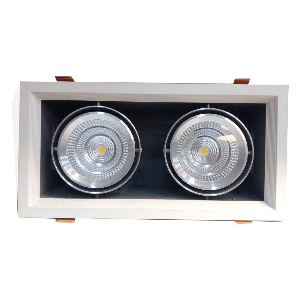 LED 2019 2X9W 2X15W 2X25W 2X40W Rectangular Dimmable Grille Lights Downlight Recessed Ceiling Lamp