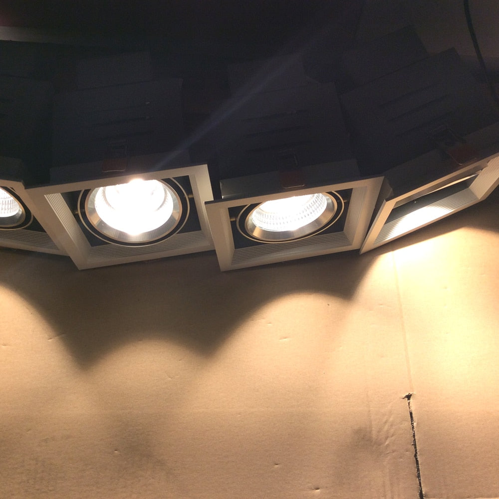 LED 2019 2X9W 2X15W 2X25W 2X40W Rectangular Dimmable Grille Lights Downlight Recessed Ceiling Lamp