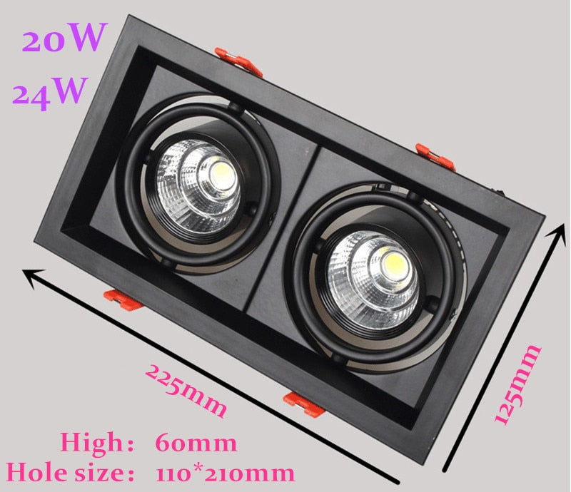 Dimmable Recessed Anti Glare LED Downlights 10W 12W 20W 24W 30W 36W Epistar Chip Ceiling Spot Lights AC85~265V Background Lamps