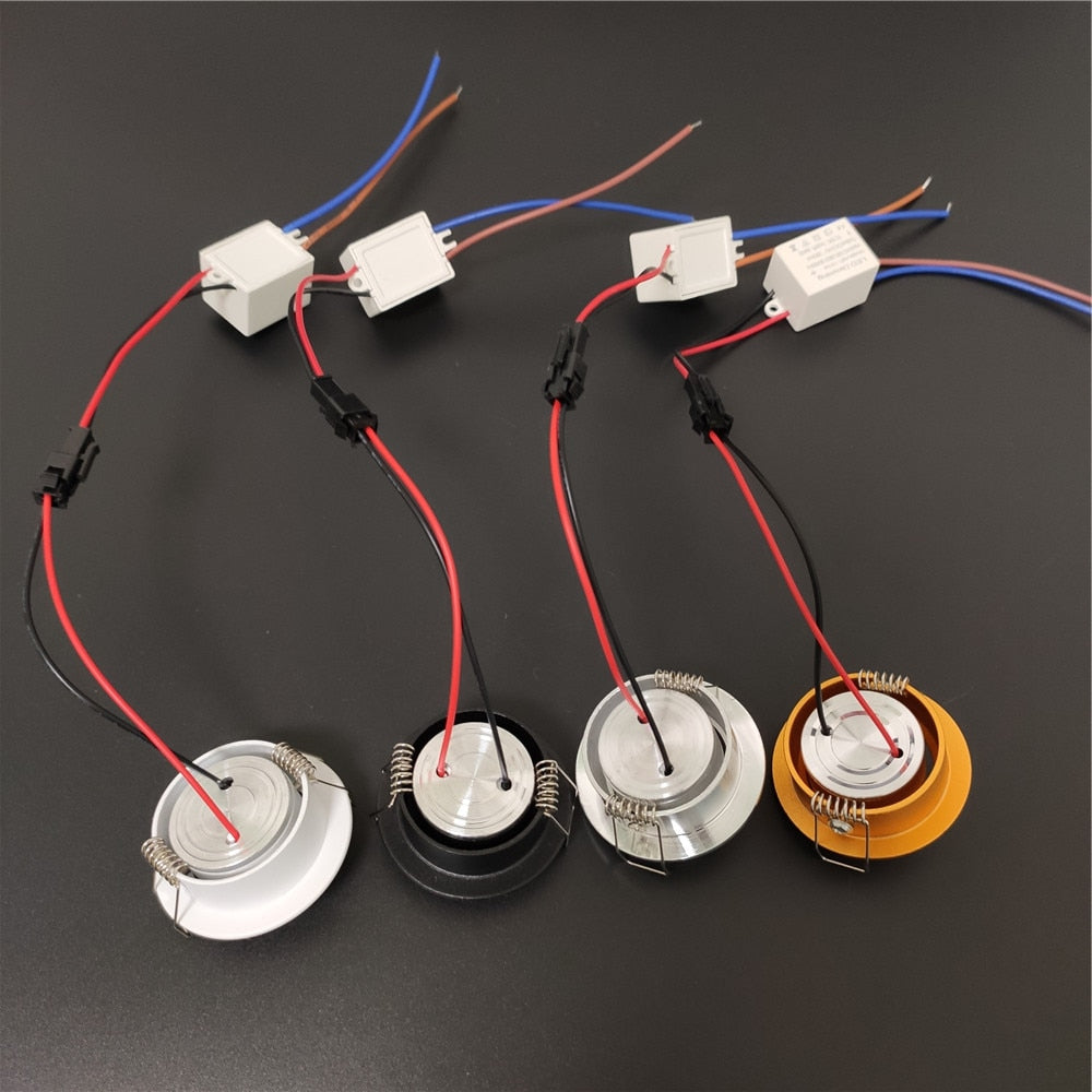 led mini down light 3W 1W dimmable spot light recessed lights ac85-265v ceiling light Aluminum 52mm